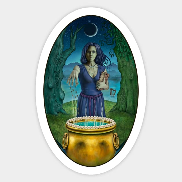 High Priestess from the Celtic Tarot Sticker by Dysis23A